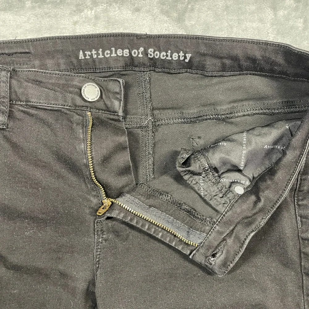 Articles of Society Black Skinny Jeans Distressed Raw Hem Women's Size 30